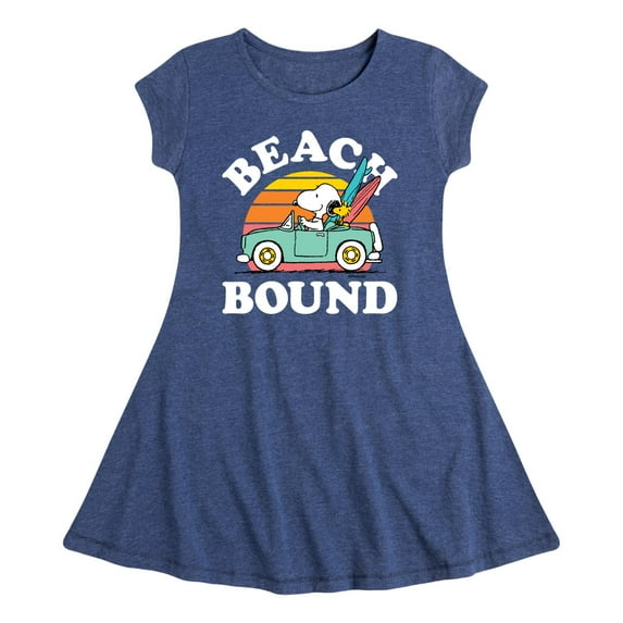 Peanuts - Beach Bound - Toddler and Youth Girls Fit And Flare Dress