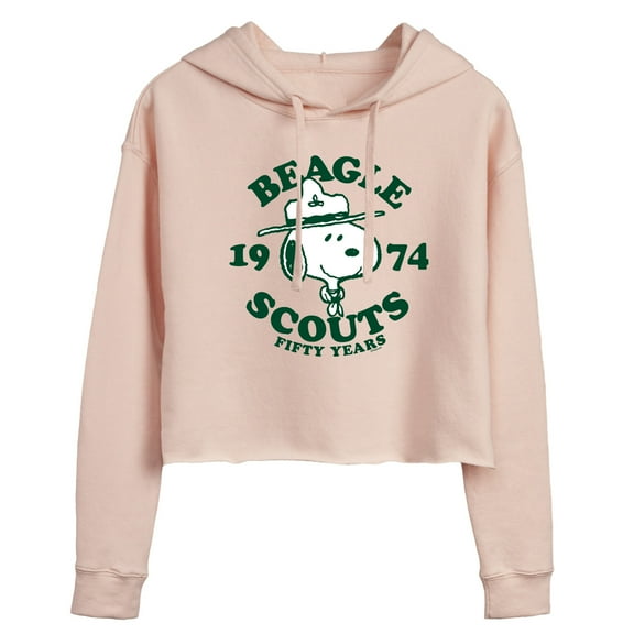 Peanuts - Beagle Scout 50 Years - Juniors Cropped Pullover Hoodie