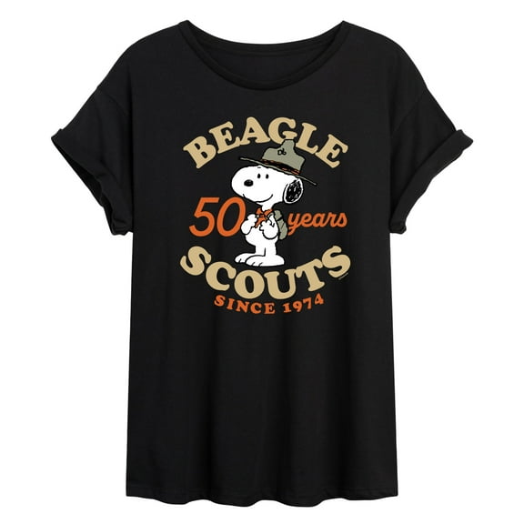 Peanuts - Beagle Scout 50 Yr Badge - Women's Oversized T-Shirt