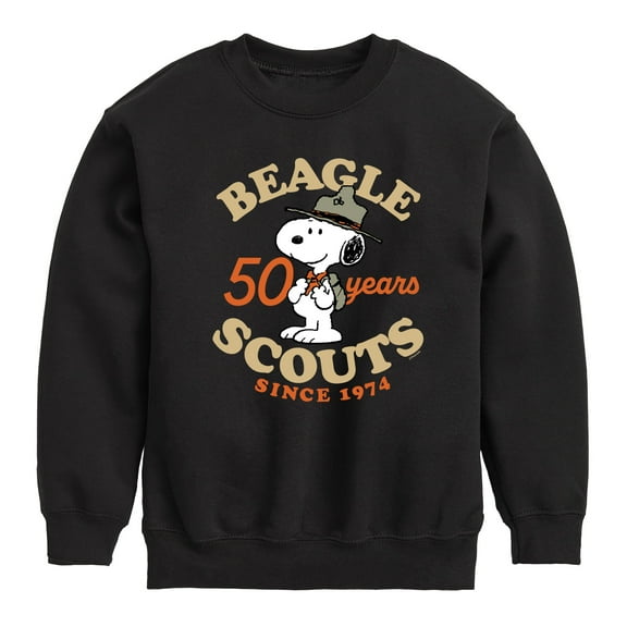 Peanuts - Beagle Scout 50 Yr Badge - Toddler & Youth Crewneck Fleece Sweatshirt