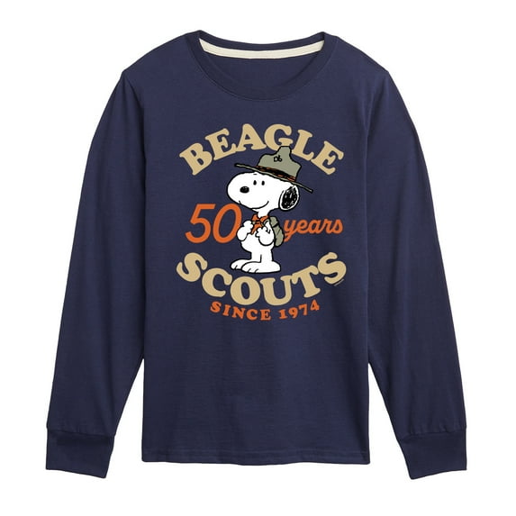 Peanuts - Beagle Scout 50 Yr Badge - Toddler & Youth Long Sleeve Graphic T-Shirt