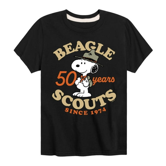 Peanuts - Beagle Scout 50 Yr Badge - Toddler & Youth Short Sleeve Graphic T-Shirt