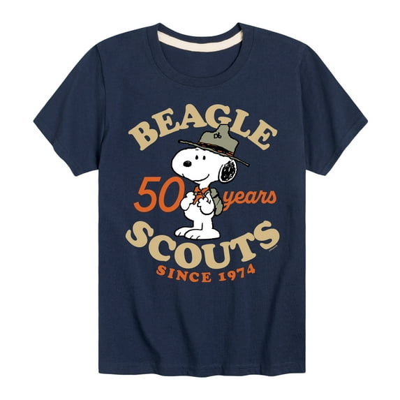 Peanuts - Beagle Scout 50 Yr Badge - Toddler & Youth Short Sleeve Graphic T-Shirt