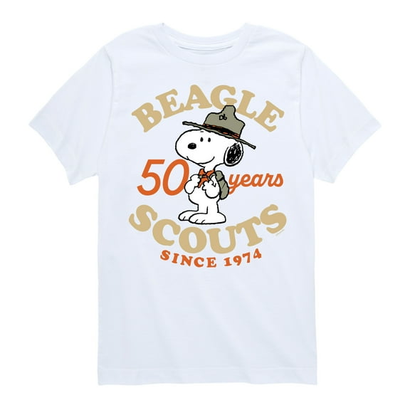 Peanuts - Beagle Scout 50 Yr Badge - Toddler & Youth Short Sleeve Graphic T-Shirt