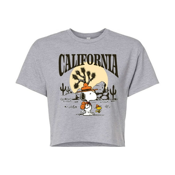 Peanuts - Beagle Scout California - Juniors Cropped Cotton Blend T-Shirt