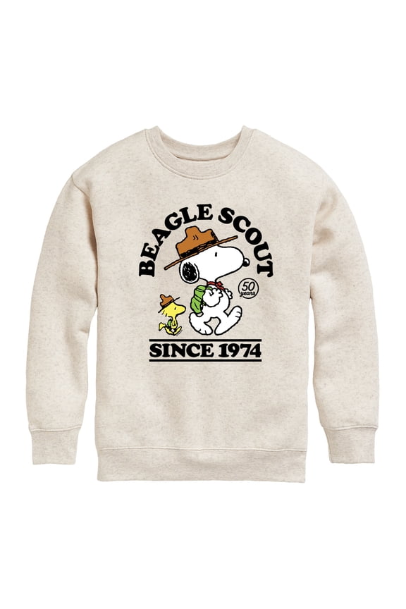 - Beagle Scout Since 1974 Graphic Long Sleeve Fleece Sweatshirt