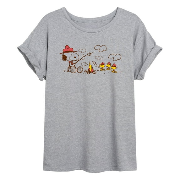 Peanuts - Beagle Scouts Fire - Juniors Ideal Flowy Muscle T-Shirt