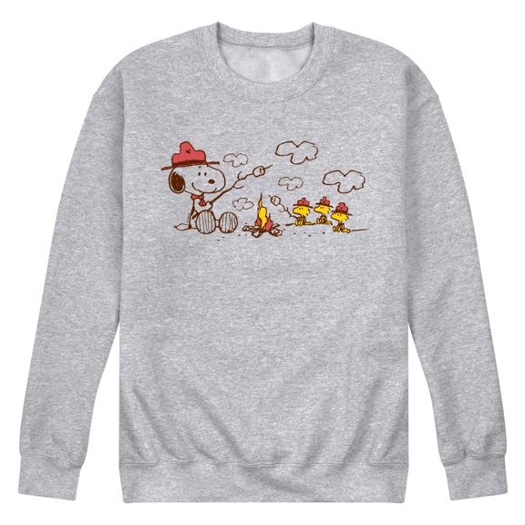 Peanuts - Beagle Scouts Fire - Men's Crew Neck Fleece Pullover