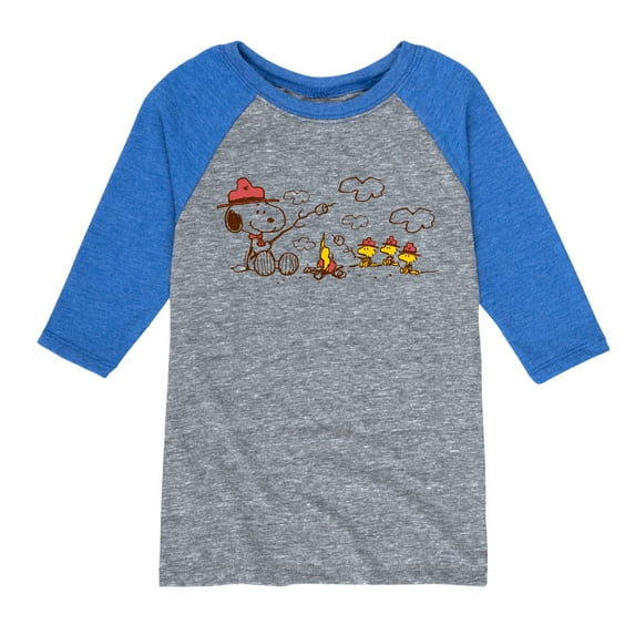 Peanuts - Beagle Scouts Fire - Toddler & Youth Raglan Graphic T-Shirt