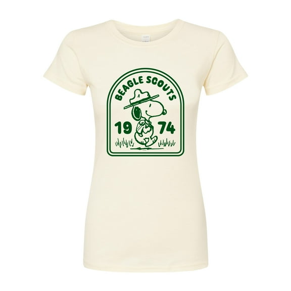 Peanuts - Beagle Scouts One Color Badge - Juniors Fitted Graphic T-Shirt