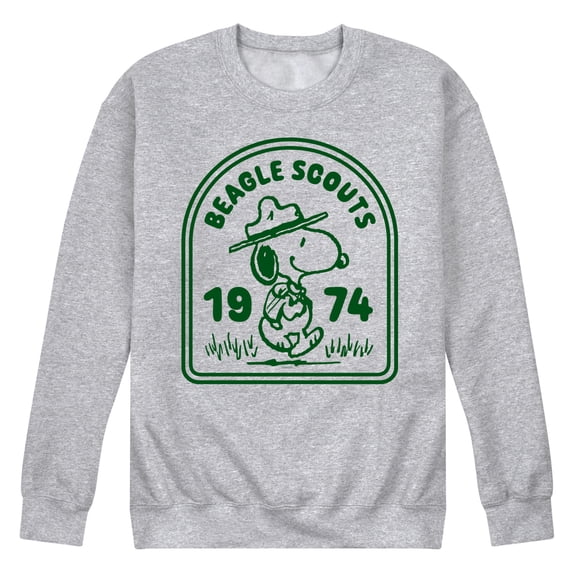 Peanuts - Beagle Scouts One Color Badge - Men's Crew Neck Fleece Pullover