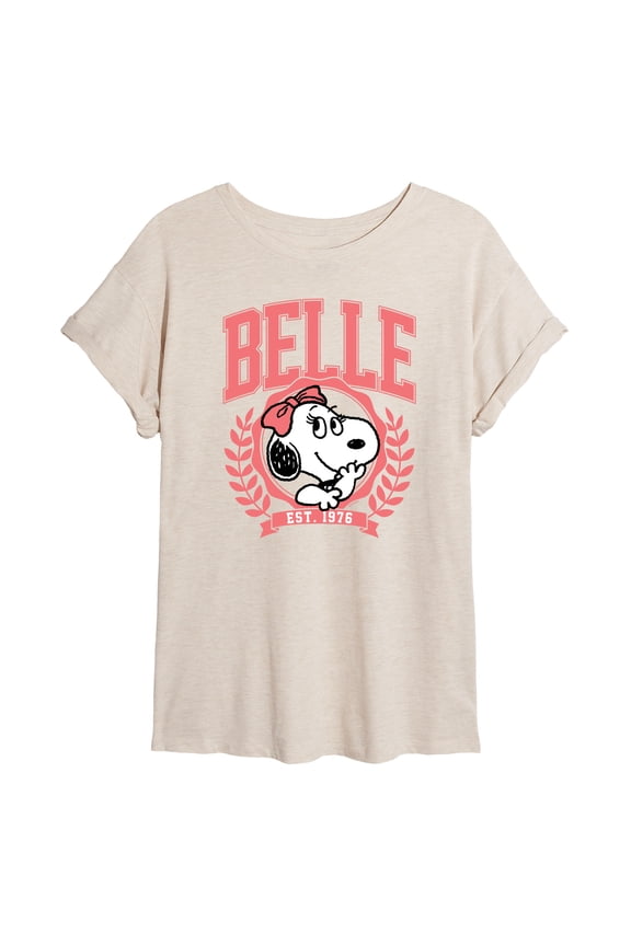 - Belle Collegiate - Women's Oversized Graphic T-Shirt