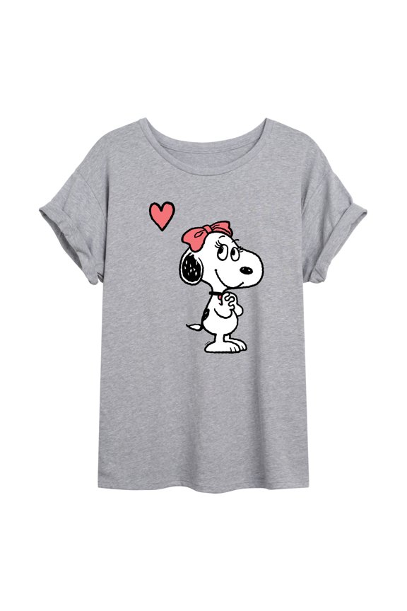 - Belle Heart - Juniors Oversized Graphic T-Shirt