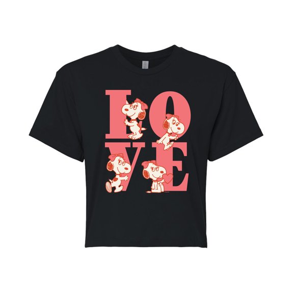 Peanuts - Belle Love - Juniors Cropped Graphic T-Shirt
