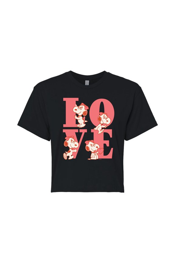 - Belle Love - Juniors Cropped Graphic T-Shirt