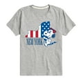 thumbnail image 1 of Peanuts - Belle New York American Flag - Toddler And Youth Short Sleeve Graphic T-Shirt, 1 of 6
