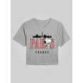 thumbnail image 1 of Peanuts - Belle Paris France - Juniors Cropped Graphic T-Shirt, 1 of 6