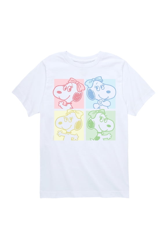 - Belle Pastel Grid - White Only- Toddler And Youth Short Sleeve Tee