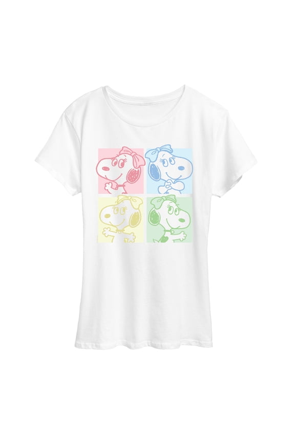 - Belle Pastel Grid Women's Short Sleeve Graphic T-Shirt