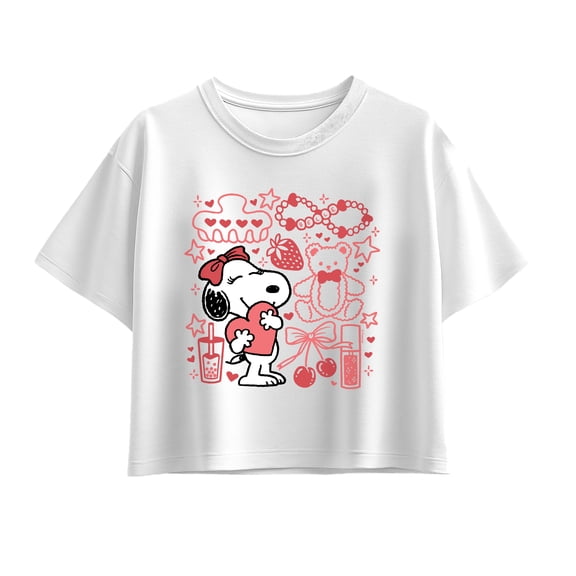 Peanuts - Belle Pretty Things Girls' Short Sleeve Boxy Graphic T-Shirt