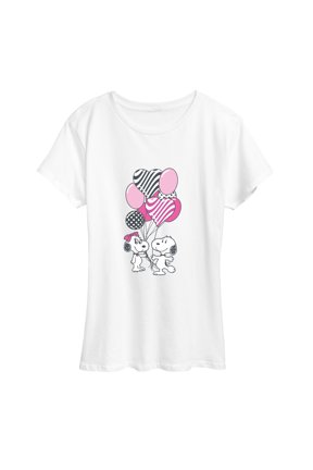 - Belle and Snoopy Heart Balloons Short Sleeve Graphic T-Shirt