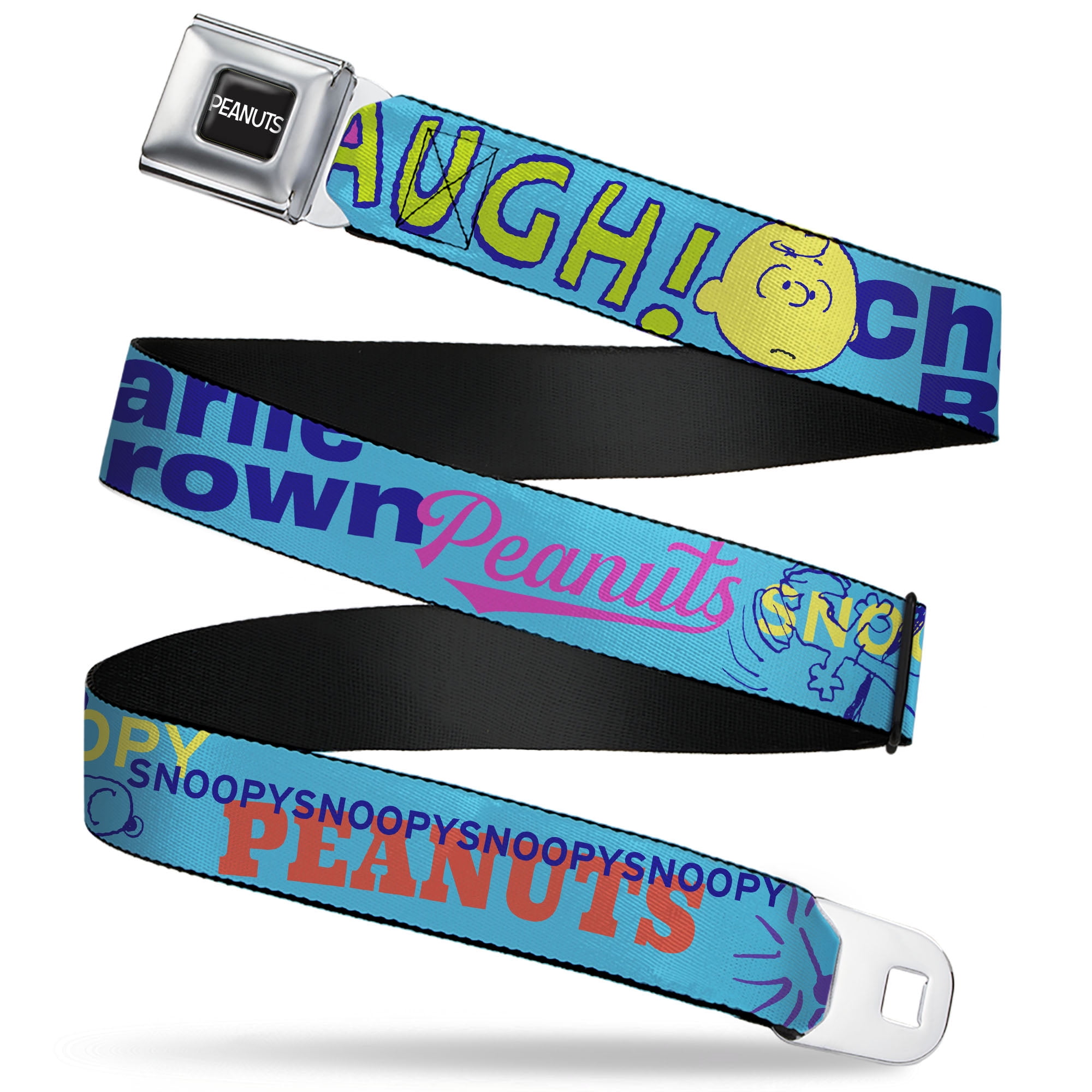 Peanuts Belt, Seatbelt Buckle Belt, Charlie Brown Snoopy and Woodstock ...