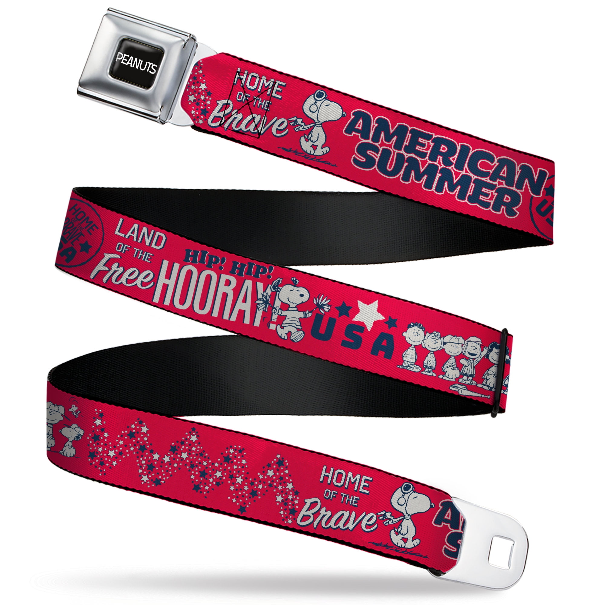Peanuts Belt, Seatbelt Buckle Belt, Peanuts Gang American Summer Poses ...