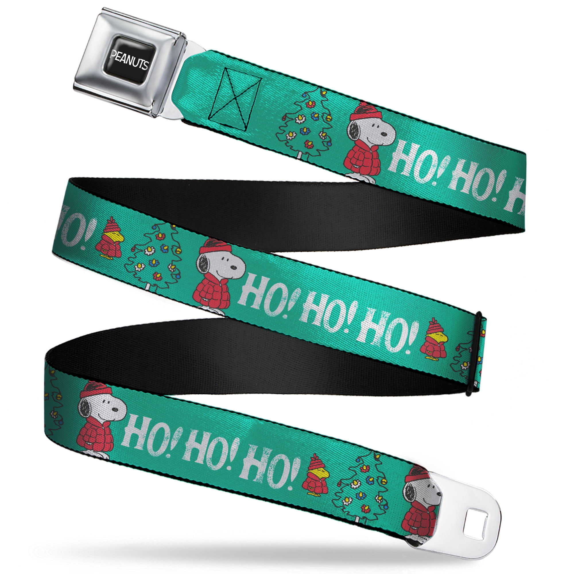 Peanuts Belt, Seatbelt Buckle Belt, Snoopy and Woodstock Holiday Puffer ...