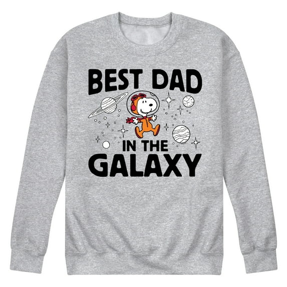 Peanuts - Best Dad In The Galaxy Snoopy - Men's Crew Neck Fleece Pullover