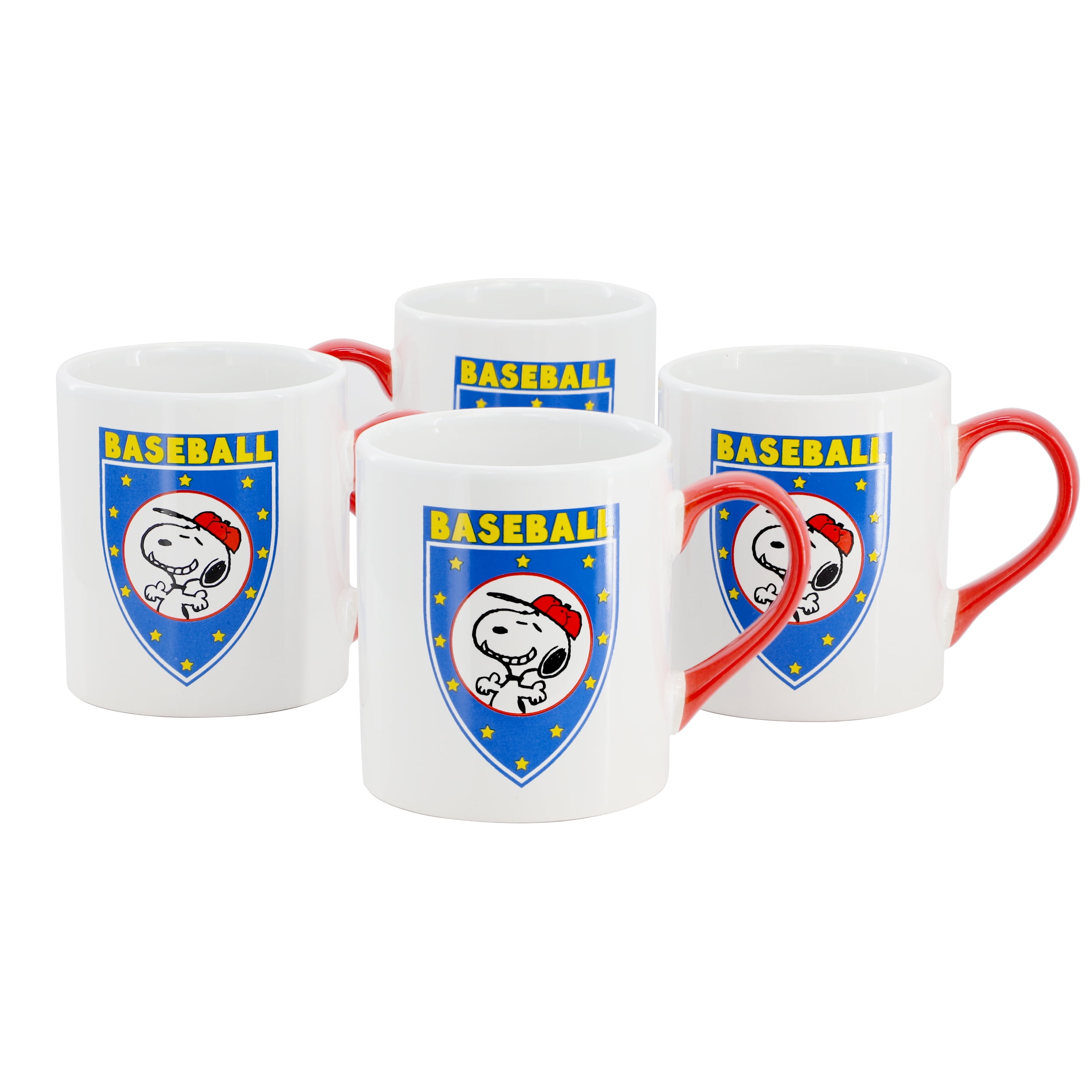 Peanuts Best In Sports Baseball 4 Piece 19 Ounce Stoneware Mug Set