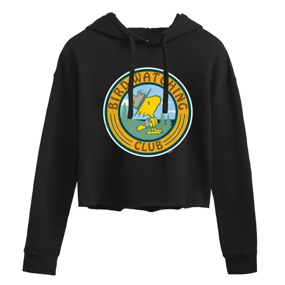 Peanuts - Bird Watching - Juniors Cropped Pullover Hoodie