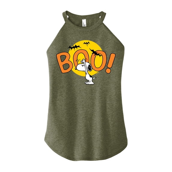 Peanuts - Boo Snoopy - Juniors High Neck Tank Top