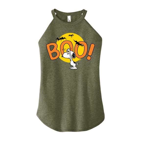 Peanuts - Boo Snoopy - Juniors High Neck Tank Top