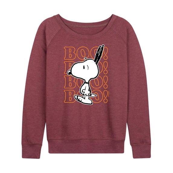 Peanuts - Boo Snoopy Scared - Women's Lightweight French Terry Long Sleeve Shirt