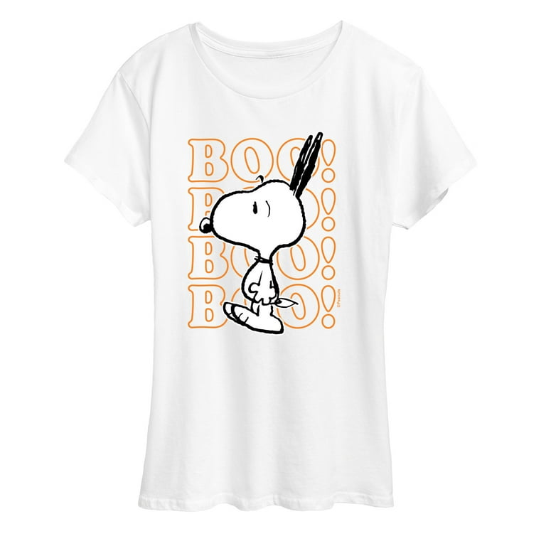 Peanuts - Boo Snoopy Scared - Women's Short Sleeve Graphic T-Shirt - Walmart .com