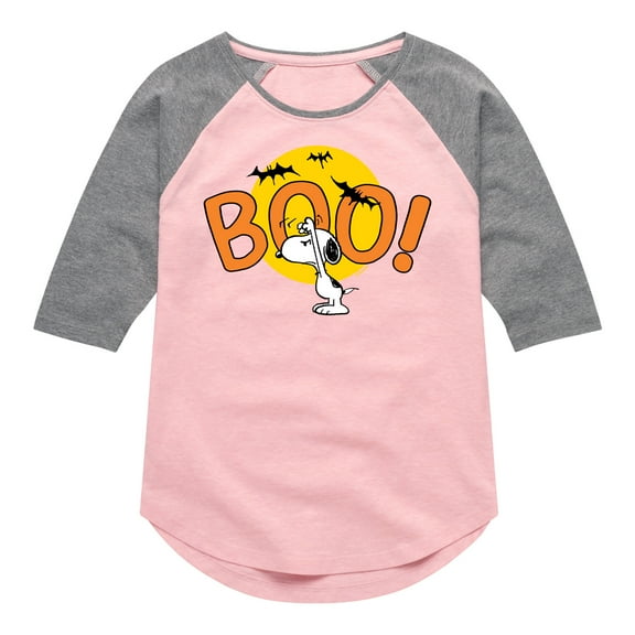 Peanuts - Boo Snoopy - Toddler And Youth Girls Raglan Graphic T-Shirt