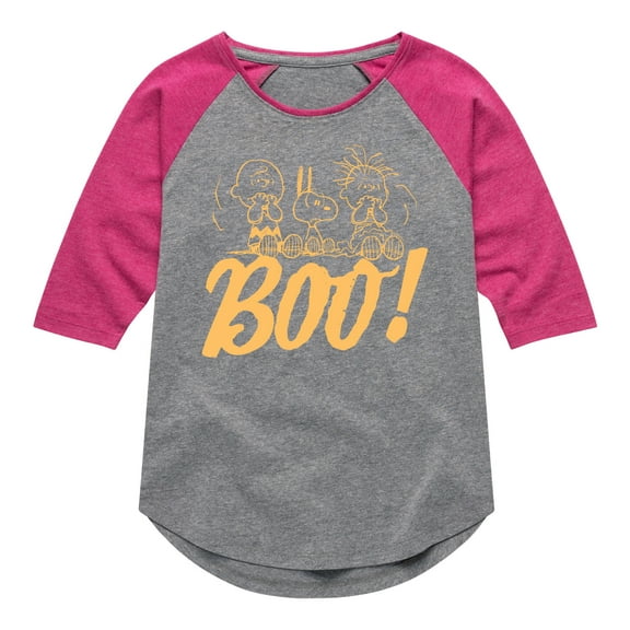 Peanuts - Boo - Toddler And Youth Girls Raglan Graphic T-Shirt