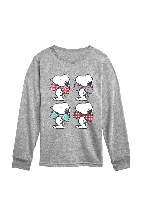 - Bowtie Patterns - Youth Boys Long Sleeve Graphic T-Shirt