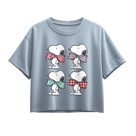 Peanuts - Bowtie Patterns - Youth Girl's Boxy T-Shirt