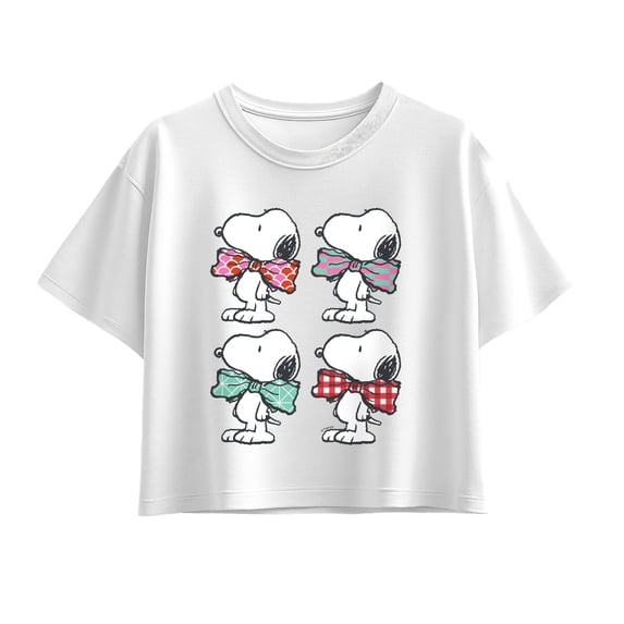 Peanuts - Bowtie Patterns Short Sleeve Boxy Graphic T-Shirt