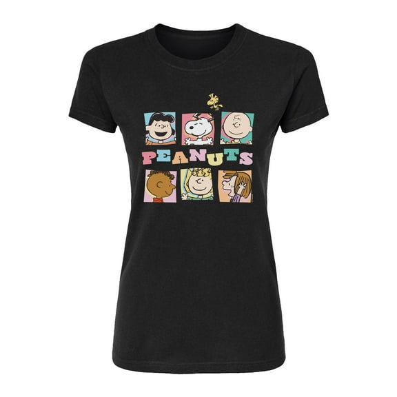 Peanuts - Boxes Snoopy And Friends - Juniors Fitted Graphic T-Shirt