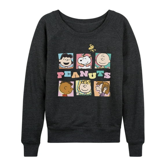 Peanuts - Character Boxes - Women's French Terry Long Sleeve Pullover
