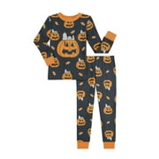 Peanuts Boys Halloween Snug Fit Long Sleeve Top and Sleep Pants Pajama Set, 2-Piece, Sizes 4-12