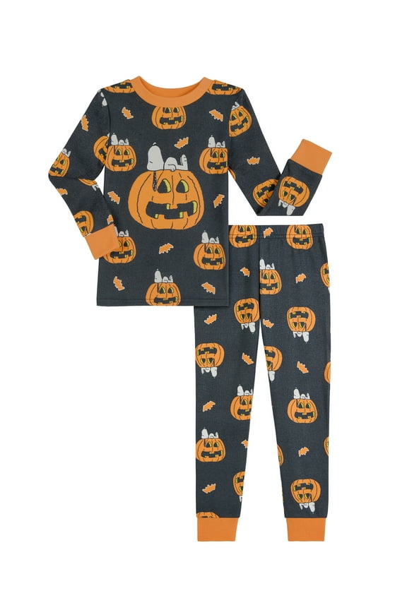 Boys Halloween Snug Fit Long Sleeve Top and Sleep Pants Pajama Set, 2-Piece, Sizes 4-12