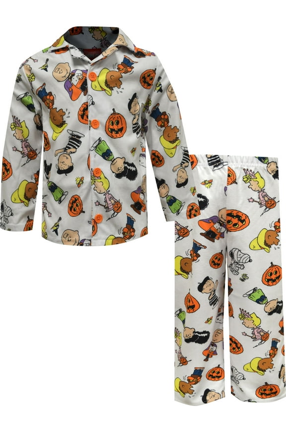 Boys Peanuts Gang Great Pumpkin Charlie Brown Halloween Traditional Pajama (2T)
