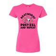 thumbnail image 1 of Peanuts - Bratwurst Pretzel And Repeat Snoopy - Juniors Fitted Graphic T-Shirt, 1 of 6