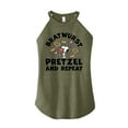 thumbnail image 1 of Peanuts - Bratwurst Pretzel And Repeat Snoopy - Juniors High Neck Tank Top, 1 of 6