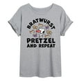 thumbnail image 1 of Peanuts - Bratwurst Pretzel And Repeat Snoopy - Juniors Ideal Flowy Muscle T-Shirt, 1 of 6
