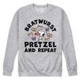 thumbnail image 1 of Peanuts - Bratwurst Pretzel And Repeat Snoopy - Men's Crew Neck Fleece Pullover, 1 of 6