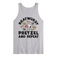 thumbnail image 1 of Peanuts - Bratwurst Pretzel And Repeat Snoopy - Men's Jersey Tank Top, 1 of 5